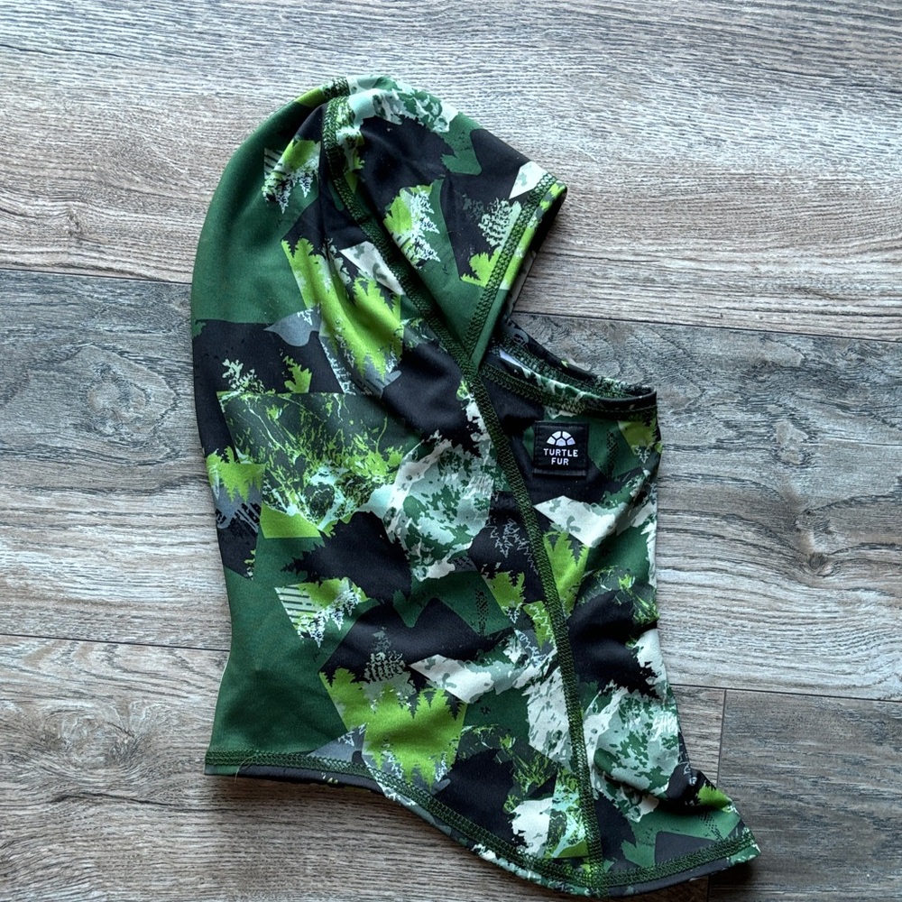 Turtle Fur Green Camo Balaclava Hood